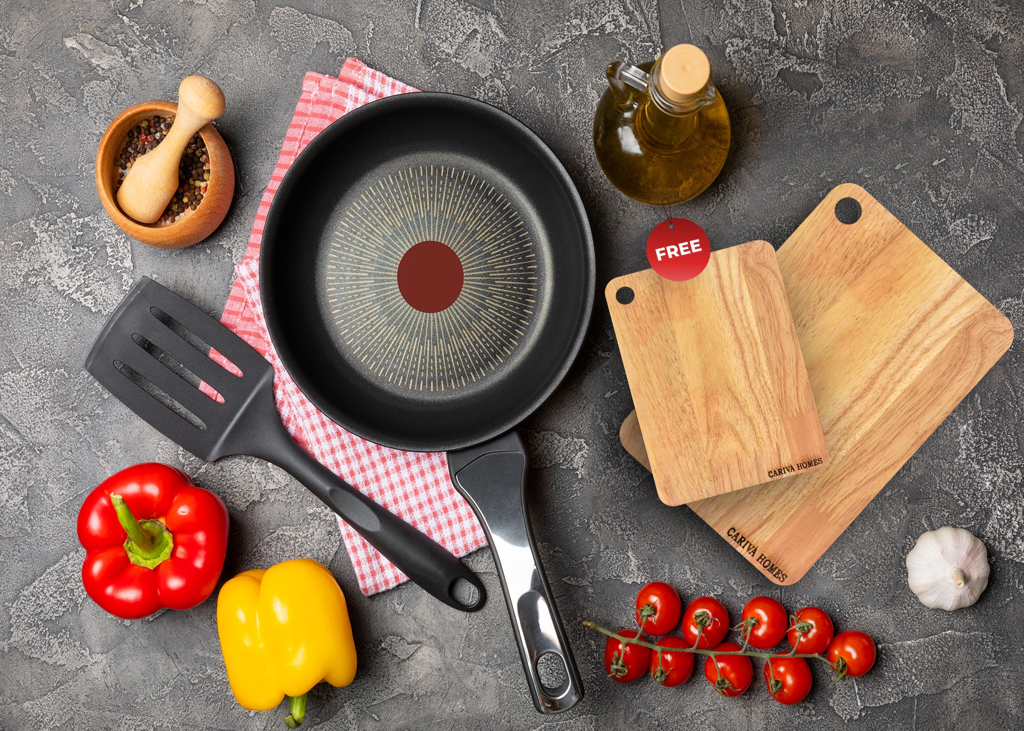 CARIVA HOMES Wooden Chopping Board 22 x 32 CM - Durable Cutting Board for Kitchen Rectangular Shape - Knife Friendly Wood for Vegetables, Fruits & Meat Include Free 22 X 18 CM Chopping Board Inside